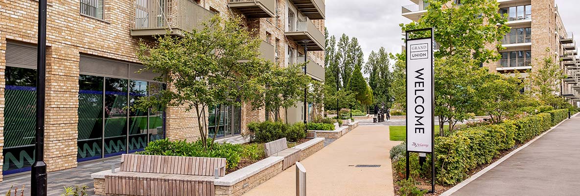 An exterior image of the entrance to Grand Union